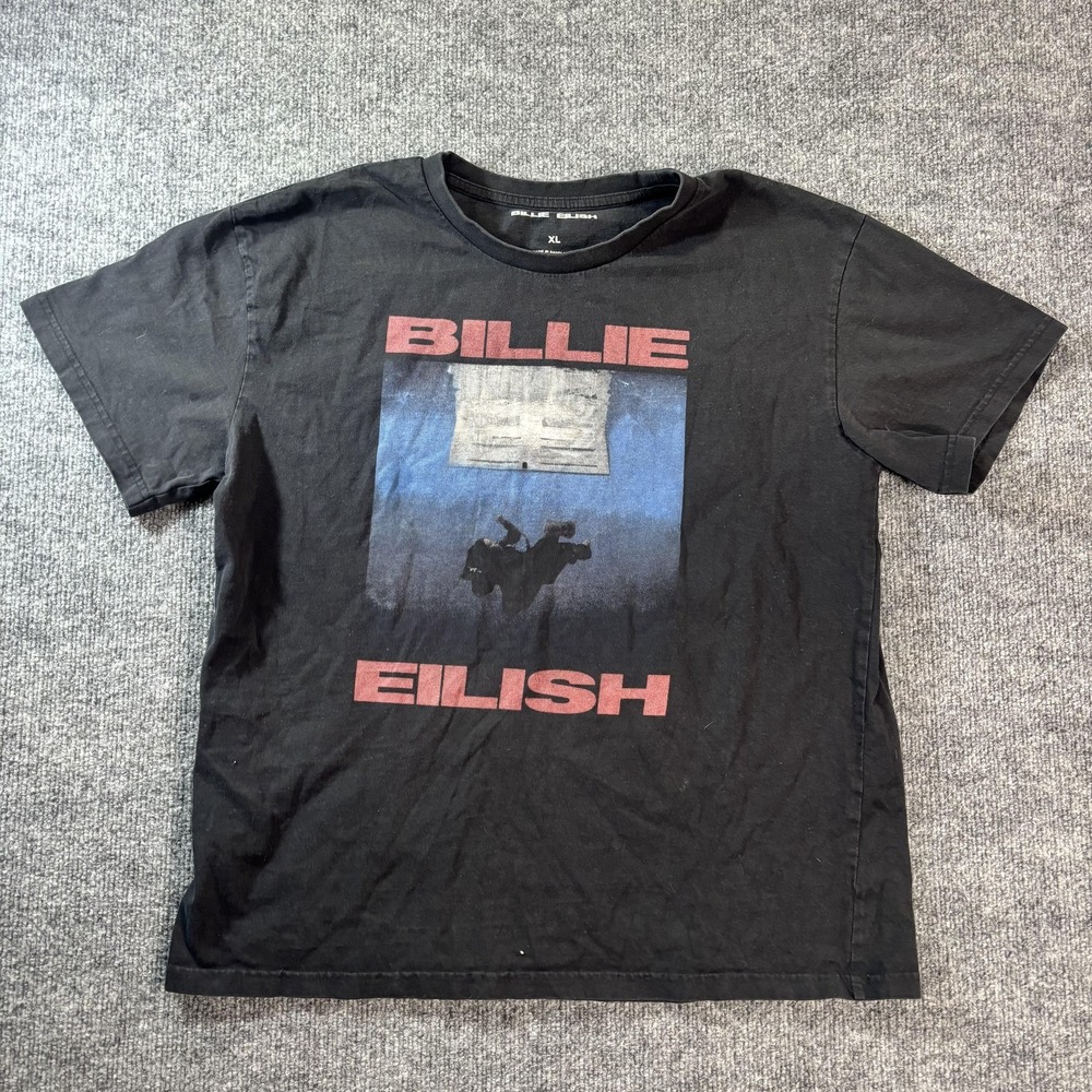 Billie Eilish Shirt‎ Mens XL Black Window Graphic Tee T-Shirt Music Merch